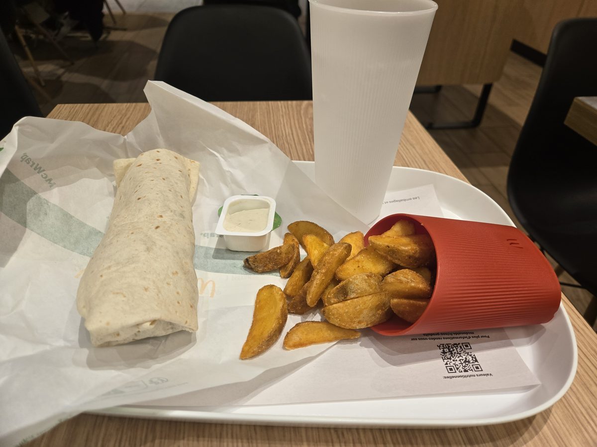 McVeggie wrap meal at French McDonald's