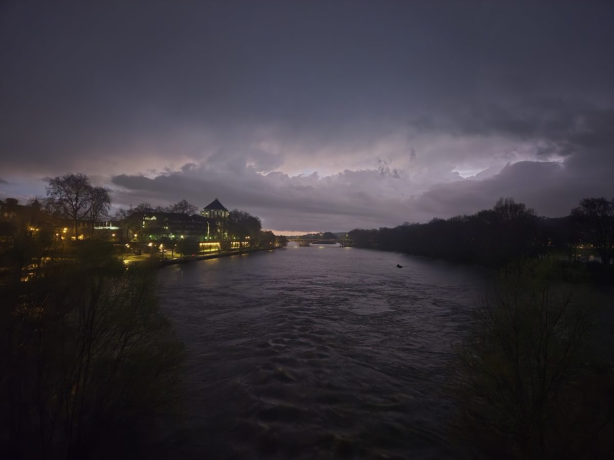The Loire river at dusk, soft pastels reflected on the water