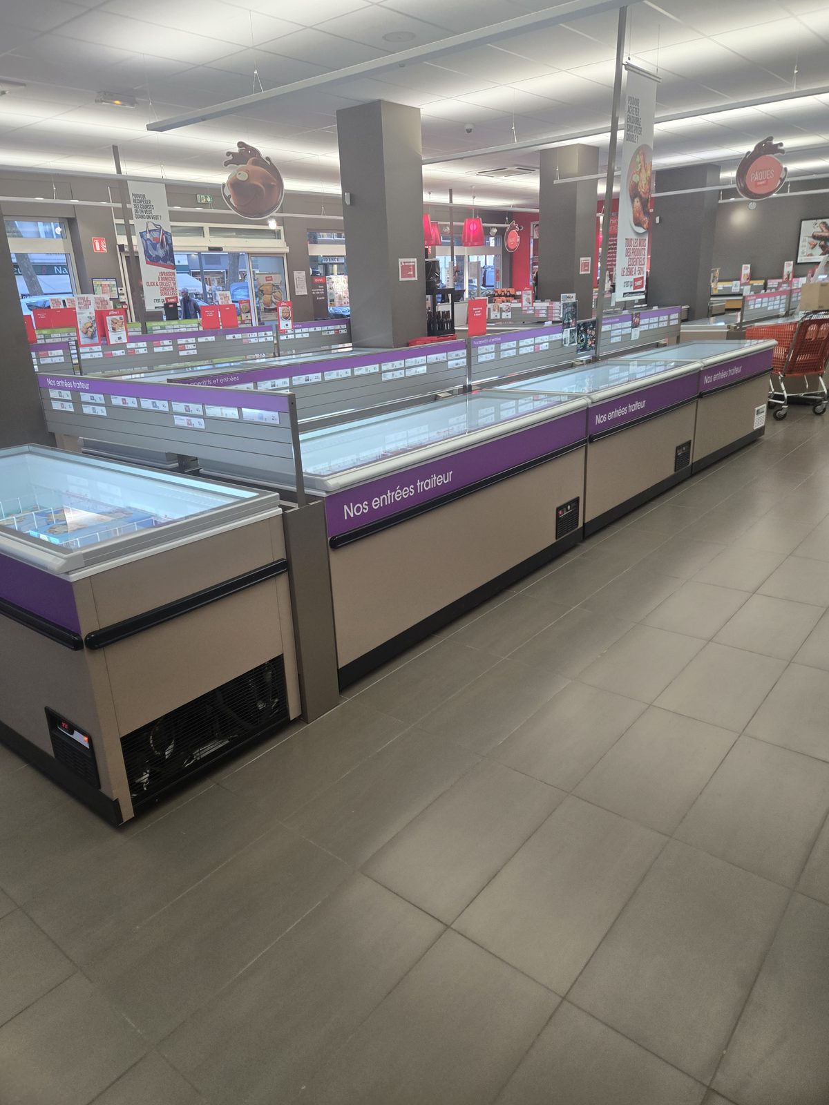 Inside Maison Thiriet — rows and rows of freezers