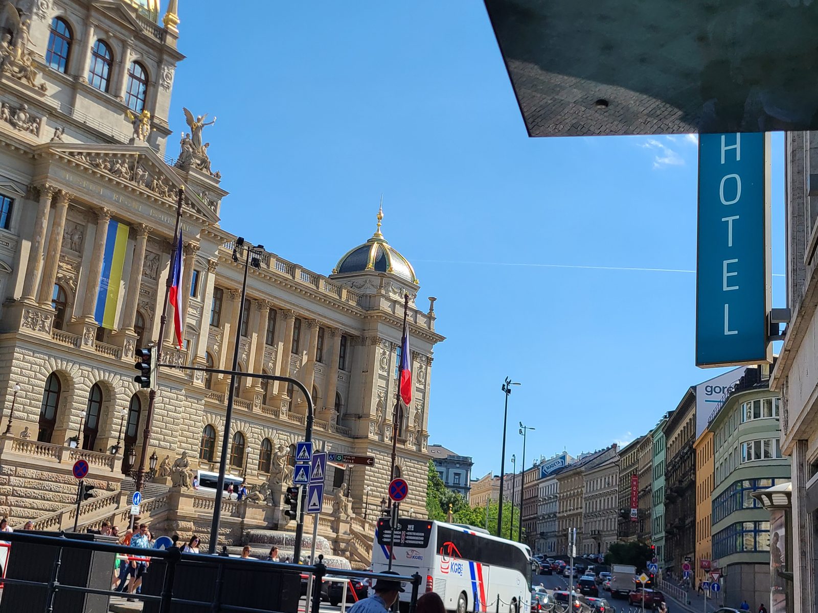 The National Museum with replaced bricks visible on the columns